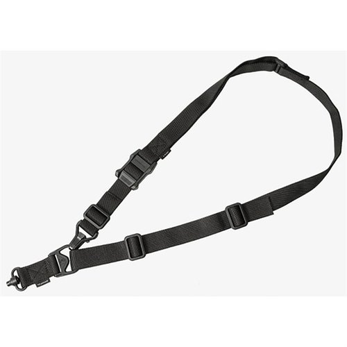 El MS3 GEN2 QD Sling de MAGPUL es versátil, ajustable y resistente, permitiendo cambios rápidos entre modos de un punto y dos puntos con gran comodidad.