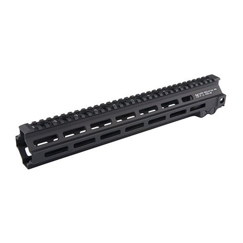 El guardamanos modular M-LOK de 13.5" es ligero, ergonómico y permite múltiples puntos de montaje, fabricado en aluminio de grado aeronáutico para máxima resistencia.