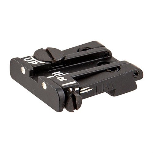 Convierte tu pistola en un arma moderna con la mira trasera ajustable L.P.A., fácil de instalar, sin necesidad de cambiar la mira delantera y ajustable en elevación y deriva.