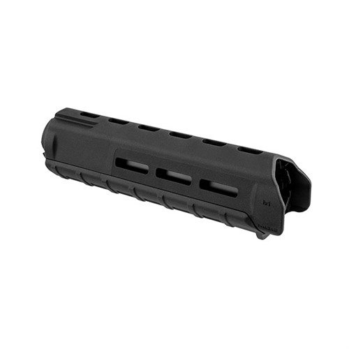 Los guardamanos Magpul MOE M-LOK para AR-15/M16 son ligeros y resistentes, con ranuras M-LOK para accesorios como luces y empuñaduras, ideales para personalizar tu arma.