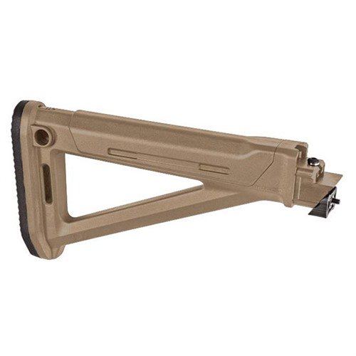 El MOE AK Stock de Magpul ofrece un diseño optimizado, almacenamiento interno, colocación de QD sling swivel, y una almohadilla de goma para mayor comodidad.