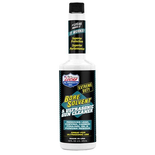 Limpia y protege tus armas con el solvente Lucas, ideal para limpiadores ultrasónicos, sin mezcla ni enjuague, y con un agradable aroma a uva.