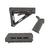 Mejora tu rifle fácilmente con el set de muebles Magpul MOE, que incluye stock MOE Mil-Spec, forend MOE carbine y empuñadura MOE en verde olivo.