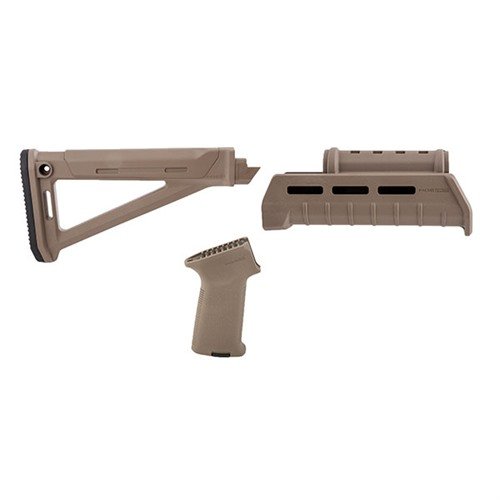 Este kit incluye un MOE AKM stock, un handguard M-LOK y un MOE AK Grip, mejorando la ergonomía y la personalización de tu AK-47/74 con estilo Magpul.