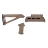Este kit incluye un MOE AKM stock, un handguard M-LOK y un MOE AK Grip, mejorando la ergonomía y la personalización de tu AK-47/74 con estilo Magpul.
