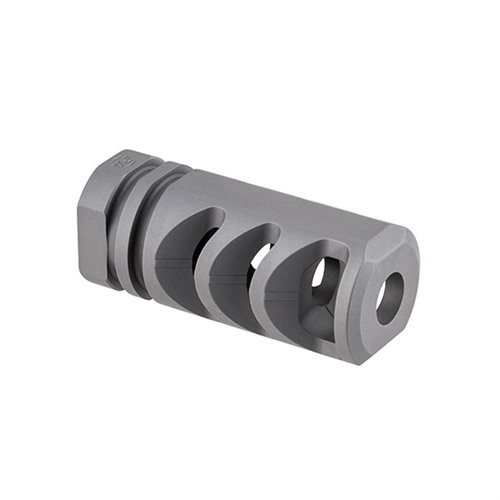 El compensador AR .308 M4-72 reduce el retroceso y el levantamiento del cañón, fabricado en acero inoxidable para resistencia a la corrosión y alta durabilidad.