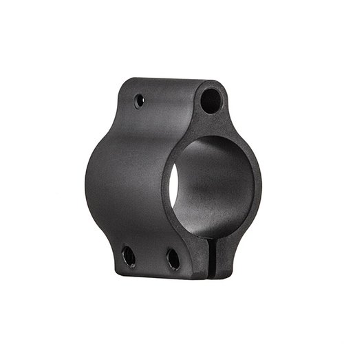 El bloque de gas Clamp-on Low Profile .750" de Daniel Defense es fácil de instalar y duradero, fabricado en acero con un acabado negro mate.