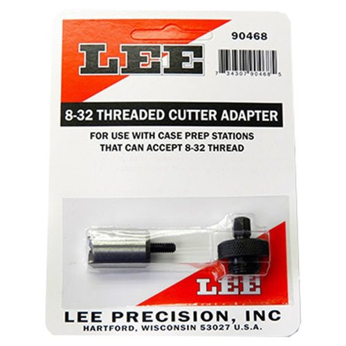 El Large Threaded Cutter Adapter de LEE PRECISION es ideal para centros de preparación de cartuchos, con rosca 8-32 para un ajuste perfecto y fácil uso.