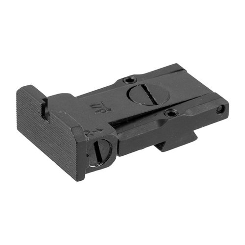Mejora tu puntería con la mira trasera ajustable L.P.A. 1911, de perfil bajo y compatible con cortes Bo-Mar, ¡perfecta para cualquier tirador!