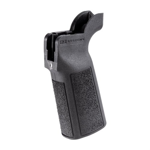El P-Grip 23 de B5 SYSTEMS mejora la ergonomía de tu AR-15 con un ángulo de agarre vertical y un tang extendido, todo en materiales compuestos duraderos.