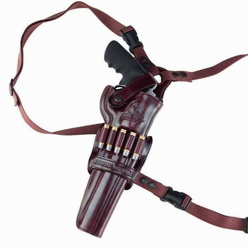 El KODIAK de GALCO es un holster de hombro cómodo y ajustable, ideal para llevar tu revólver Magnum en cualquier actividad al aire libre.