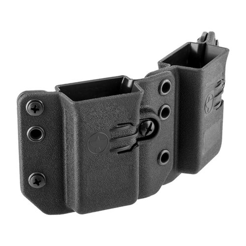 El porta cargadores Copia es cómodo y discreto, compatible con casi 100 modelos de pistolas 9/40/357 Sig, perfecto para el uso diario y ambidiestro.
