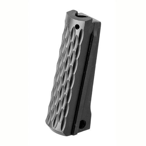 Descubre la Mainspring Housing Chainlink Black de Fusion Firearms, CNC maquinada en acero, perfecta para tu 1911 Government o Commander, ¡calidad garantizada!