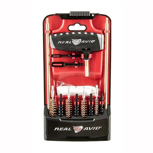 El Kit de Limpieza Gun Boss Pro de Real Avid incluye todo lo necesario para limpiar casi cualquier pistola, desde .22 LR hasta .45 ACP, en un práctico estuche.