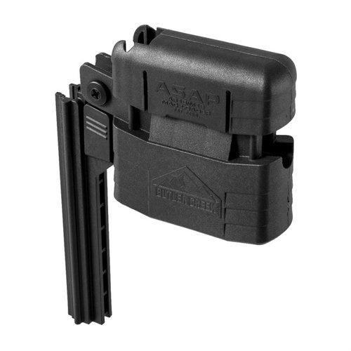 Carga tus cargadores AR-15 fácilmente con el cargador Butler Creek ASAP, que permite cargar hasta 10 balas a la vez y es compatible con 5.56 NATO/.223 Rem.