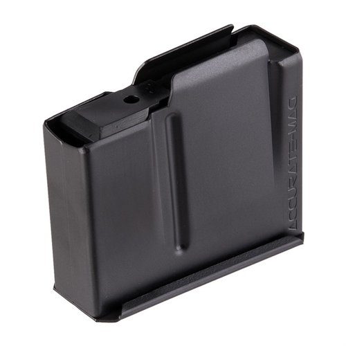 El cargador AICS-Pattern 6.5 Creedmoor de Accurate-Mag es ideal para tu rifle, fabricado en acero, con acabado en nitruro negro y capacidad para 5 o 10 disparos.