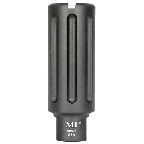 El compensador AR-15 Blast Can de Midwest Industries desvía el blast del cañón hacia adelante, protegiendo tus manos y mejorando la experiencia de disparo.