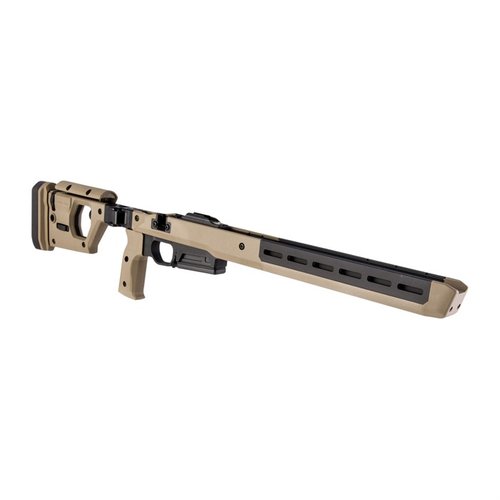 El Chasis Pro 700 de Magpul es totalmente ajustable, ambidextro y cómodo, ideal para mejorar tu rifle Remington 700 con ergonomía y funcionalidad.