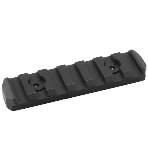 Personaliza tu KeyMod con la sección de riel Picatinny de 3" de Mission First Tactical, hecha de aluminio 6061 y con 7 ranuras para accesorios seguros.