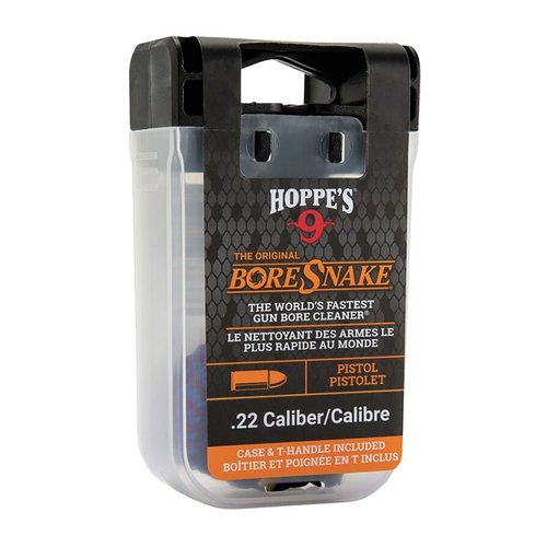 El Pistol Bore Snake limpia tu arma en un solo paso, con cepillo de bronce y trenzado que limpia y lubrica en minutos. ¡Fácil de guardar en su estuche "den"!