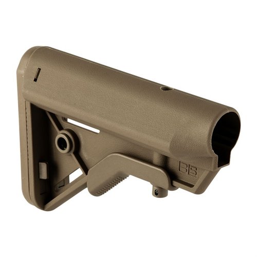 El stock BRAVO de B5 SYSTEMS es ligero y compacto, con un diseño ergonómico, montajes de acero y un pad antideslizante para mayor confort y estabilidad.