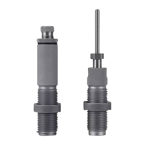 El set de dies Hornady Custom Grade 2 incluye un die de sizing y uno de seating, ofreciendo ajustes fáciles, alineación precisa y durabilidad garantizada.