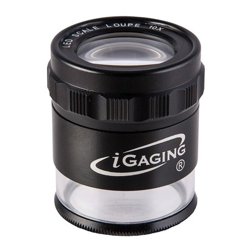 Con la lupa 10X de iGaging, ilumina tus trabajos con 8 LEDs, mide con precisión y protege tu herramienta en su estuche de cuero. ¡Verás cada detalle!
