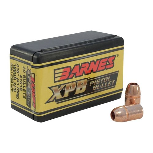 Los proyectiles BARNES XPB 41 MAGNUM (0.410") son ideales para una precisión excepcional y una expansión controlada, perfectos para tus necesidades de tiro.