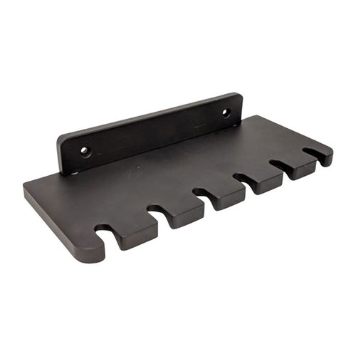 Organiza tus varillas de limpieza con el soporte de pared Area 419, fabricado en aluminio 6061-T6, con espacio para 6 varillas y 12 accesorios.
