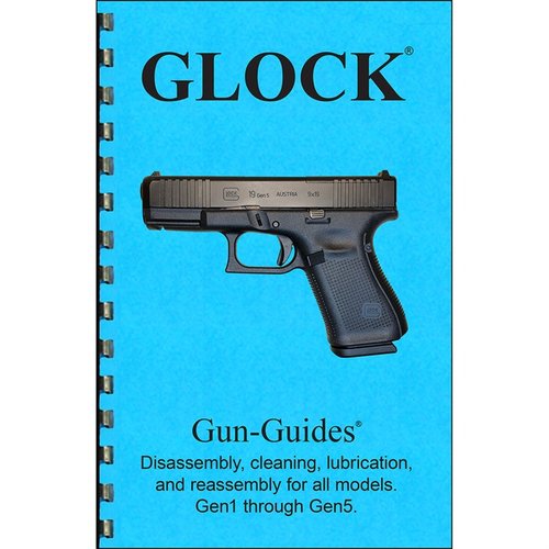 Guía de ensamblaje y desensamblaje para GLOCK GEN 1-5, fácil de usar, incluye todos los modelos, 28 páginas y 63 imágenes en alta resolución.