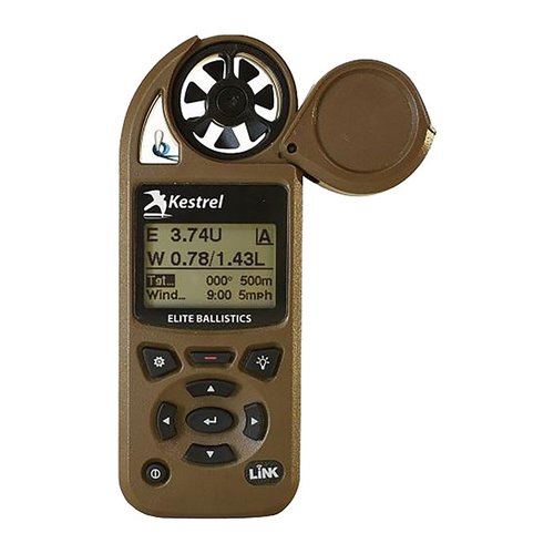 El Kestrel 5700 Elite mide 15 parámetros ambientales, tiene Bluetooth, y ofrece una biblioteca de 225 BC para cálculos de trayectoria precisos en tu mano.