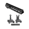 Mejora tu AR-15 con el Handguard Slim Line de Midwest, que incluye riel Picatinny y M-LOK, además de miras de combate plegables para mayor precisión.