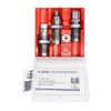 El Set de 3 Dados de Rifle Lee Steel incluye Full Length Sizing Die, Bullet Seating Die y Powder Through Expanding Die, ideal para tus recargas.