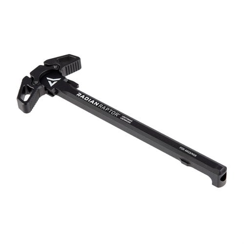 Mejora el control de tu AR-15 con el mango de carga ambidiestro Raptor y el selector de seguridad Talon, fabricados en aluminio 7075 y con acabado negro.