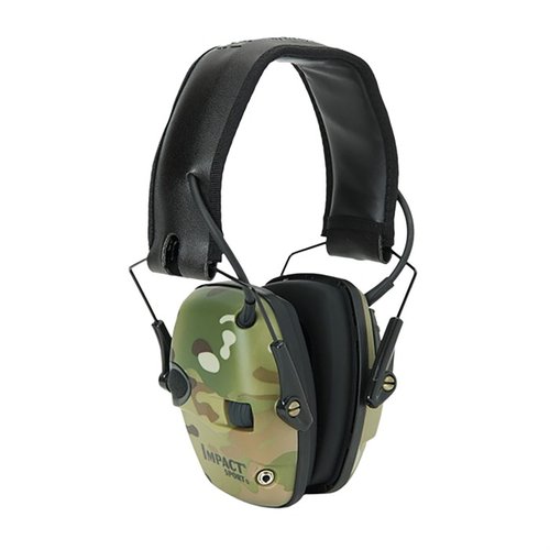 Los IMPACT SPORT ELECTRONIC EARMUFFS de HOWARD LEIGHT protegen tu audición, amplifican conversaciones y comandos, y bloquean ruidos peligrosos como disparos.