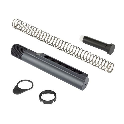 El AR-15 Military-Spec Buffer Tube es indestructible, fabricado en aluminio anodizado, incluye todo lo necesario y cuenta con garantía de por vida. ¡Perfecto para tu AR-15!
