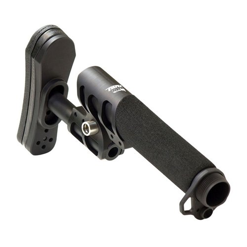 Consigue el ZULU 2.0 de ODIN Works: un stock ajustable con tubo de pistola acolchado y adaptador reversible, todo en uno para tu rifle o carabina.