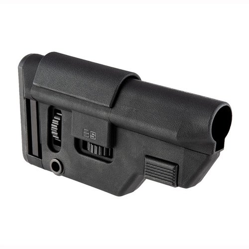 El B5 Systems Precision Stock ofrece ajustes sin herramientas en longitud y altura de mejilla, compatibilidad con Law Tactical y múltiples opciones de montaje.