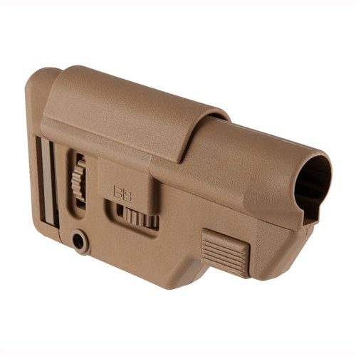 El B5 Systems Collapsible Precision Stock ofrece ajuste fácil, montaje sólido, socket ambidextrous para sling y compatibilidad con M-LOK para mayor versatilidad.
