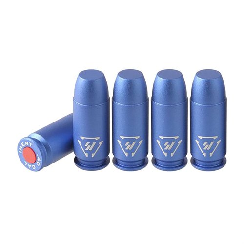Los SI Aluminum Dummy Rounds son perfectos para practicar dry fire, protegen el percutor y simulan la alimentación de balas, todo de manera segura.
