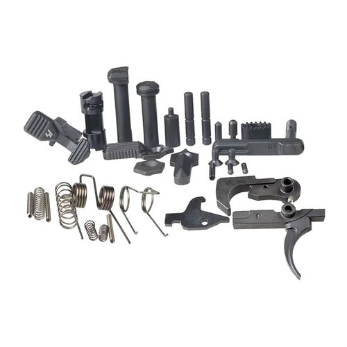Actualiza tu AR15 con el AR Enhanced Lower Receiver Parts Kit de Strike Industries, que incluye un grupo de control de fuego con un tirón nítido de 4.5-5.5 lb.