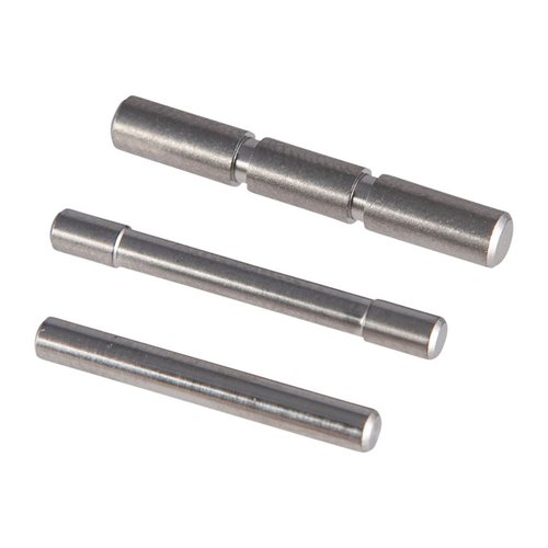 Mejora tu Glock® con el set de pines de Rival Arms, disponible en titanio o acero inoxidable, ofreciendo calidad superior para un rendimiento óptimo.