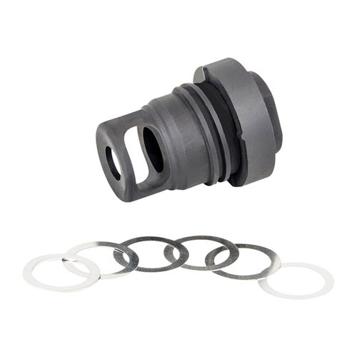 El Mini QD Muzzle Brake de YHM es compacto, ligero y compatible con supresores, ideal para competición y fácil de instalar con un par de 20-30 pies-libra.