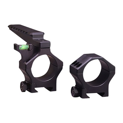 Las anillas tácticas pesadas Hawkins Precision son robustas, de aluminio 6061, con nivel de burbuja anti-cant, riel Picatinny y acabado anodizado.