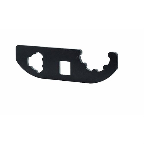 La llave 3-LUG/BLASTWAVE de ANGSTADT ARMS es una herramienta versátil de doble cara que facilita la instalación y extracción de dispositivos de boca 3-lug y el QD Blast Shield.