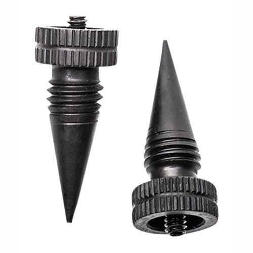 Los G2 Bipod Spikes de Accu-Tac ofrecen tracción agresiva en superficies blandas, son fáciles de instalar y están fabricados en acero tratado con óxido negro.
