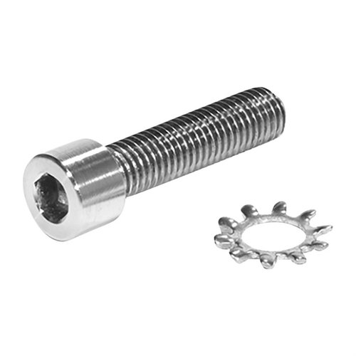 El tornillo de agarre de pistola de titanio de BADGER ORDNANCE es ligero (0.8 oz), resistente y viene con una arandela estrellada para un ajuste perfecto.