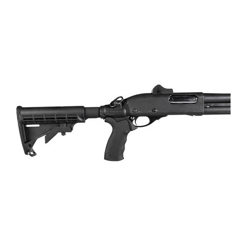 El kit de culata telescópica LEO Gen II para Remington 870 permite ajustar la longitud de tiro, mejorando el control y la comodidad sin necesidad de herramientas.