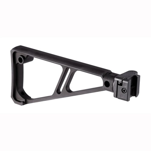 El Side Folding Fixed Extruded Stock de Midwest Industries combina diseño ergonómico y robustez, ideal para rifles con riel Picatinny, ¡y se pliega fácilmente!