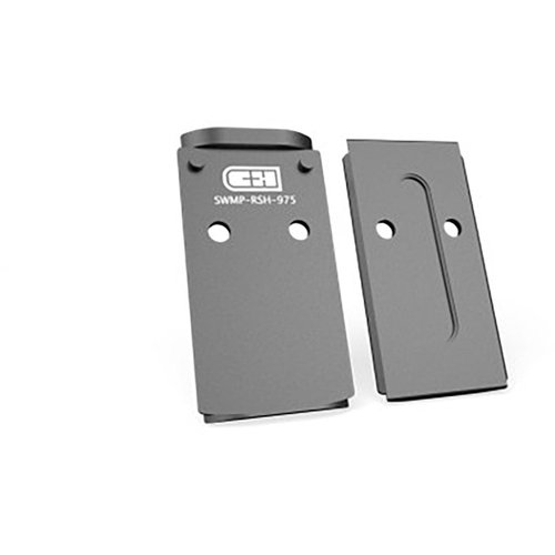 Mejora la conexión de tu pistola S&W M&P con la placa de montaje C&H V4 MIL/LEO, fabricada en aluminio 6061 y compatible con ópticas como Trijicon RMR.